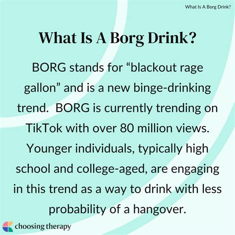 borg drink names|what is a borg alcohol.